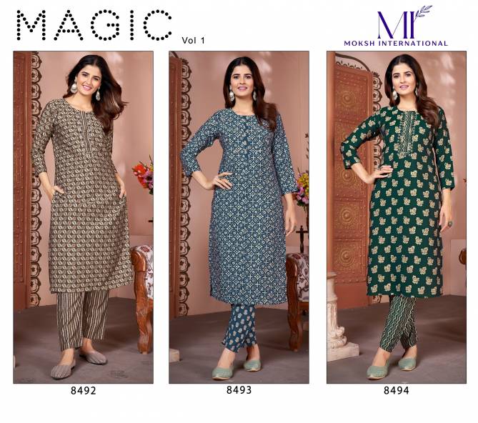 Magic Vol 1 By Moksh Royal Silk Kurti With Bottom Wholesalers In India